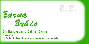 barna bahis business card